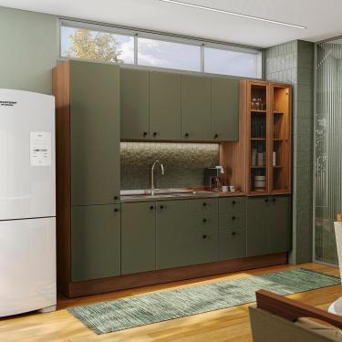 Imagem de Cozinha Modulada Pixel Kappesberg 100% Mdp Canela-verde Frevo 280cm