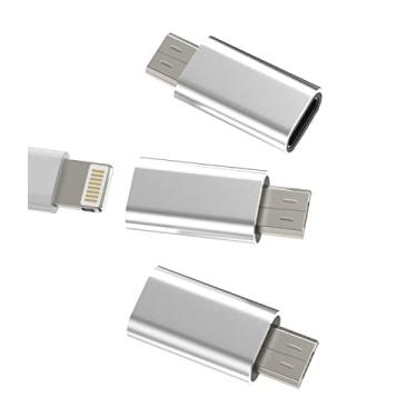 Imagem de Conversor de carregamento Lightning fêmea para adaptador micro USB macho (pacote com 3) compatível com Samsung Galaxy S7 Active S6 Edge + Nexus 5 LG Stylo Cabo de sincronização de dados de energia