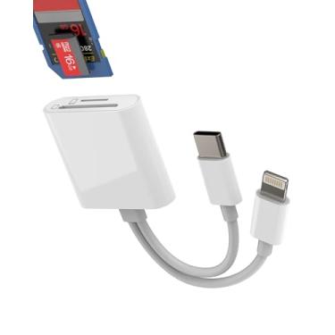 Imagem de Adaptador USB C Lightning para leitor de cartão micro SD para iPhone 16 15 14 Pro Max TF tipo C conector duplo para Apple compatível com Samsung MacBook para iPad 10 Android câmera de transferência de