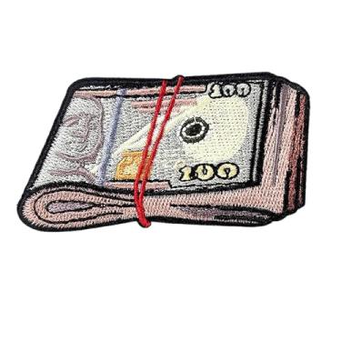 Imagem de 1 pacote de adesivos de ferro para dinheiro, dinheiro vintage, 100 dólares americanos, bordado a ferro, costurar, para roupas, jeans, bolsas, chapéus, mochilas