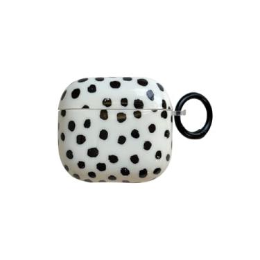 Imagem de Capa fofa de bolinhas irregulares brancas para AirPods 4 geração (2024) com trava, estética, vintage, clássico, minimalista, padrão luxuoso, moderno, meninas, mulheres, capa protetora para Airpod 4ª