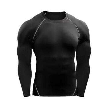 Imagem de Camiseta de Compressão Masculina para Corrida e Academia - Manga Longa