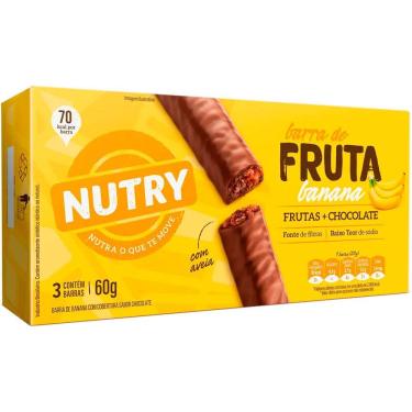 Imagem de Barra de Fruta Nutry Banana com Chocolate 60g com 3 Unidades de 20g cada
