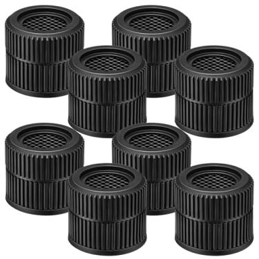 Imagem de Dunzy Pacote com 8 peças de elevação ajustáveis para móveis 2,5 polegadas redondas empilháveis resistentes 3,3 cm - 6,3 cm elevadores de cama para pernas de mesa mesa sofá cadeira geladeira máquina de