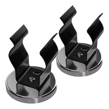 Imagem de Master Magnetics RB50BNCCX2 Gancho magnético, fixador magnético de base redonda com clipe de aço placa cromada, 5 cm de diâmetro, 5,8 cm de altura total, 16 kg, prata (pacote com 2)