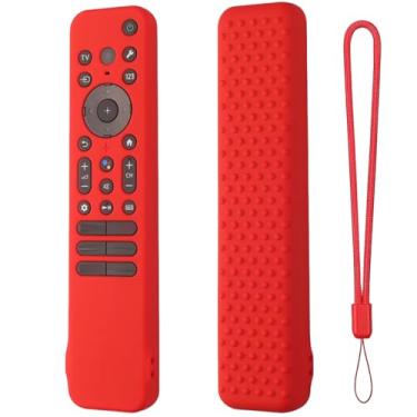 Imagem de Capa de silicone para Sony RMF-TX910U/RMF-TX810U/RMF-TX810P/RMF-TX811U/ Capa protetora de silicone remoto, controle remoto retroiluminado da Sony TV com cordão