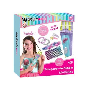 Imagem de Kit Trançador de Cabelo Infantil My Style Multikids - BR2139, Azul