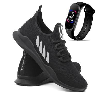 Imagem de Tênis Esportivo Masculino Tramado Para Corrida Treino com Cadarço Sola