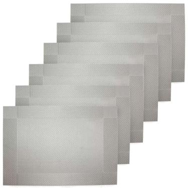 Imagem de Conjunto 6 Peças Jogo Americano Sousplat Moldura Cinza