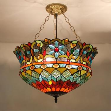 Imagem de Luminária pendente contemporânea de vidro colorido com LED, estilo americano luxuoso e criativo, para sala de estar, restaurante, quarto, hotel, casa de campo, corredor, café, bar ou escada