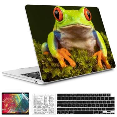 Imagem de QCzyc Compatível com MacBook Air de 13,5 polegadas, versão 2022-2025, A2681, M2, A3113, M3, A3240, M4, chip animal, capa rígida e teclado e adesivo para teclado Mac OS (sapo)