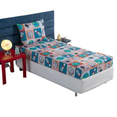 Imagem de Jogo De Cama Solteiro Infantil Estampado 2 Pçs Astronauta - Lux Enxova