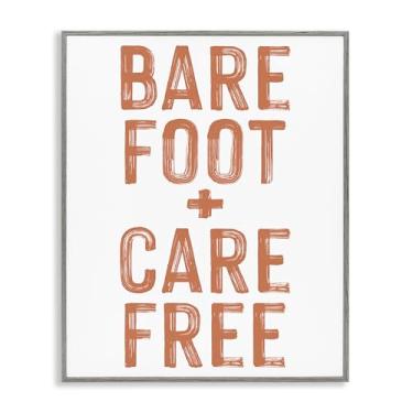 Imagem de Stupell Industries Barefoot Carefree Summer Sentiment White Framed Giclee Art, design por Lettered and Lined, 14 x 11