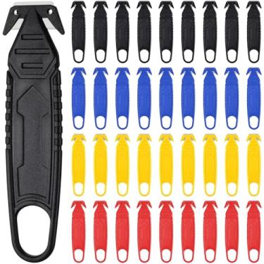 Imagem de Therwen Faca de corte de caixa de segurança de aço inoxidável abridor de pacote de lâmina oculta com divisor de fita para caixa de papelão embalagem carta saco de trabalho tiras ferramenta utilitária