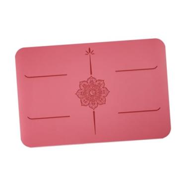 Imagem de RNXRZANK Tapete de Exercícios Pequeno, Apoio para Joelhos, Almofada Antiderrapante para Exercícios No Chão, Ideal para Homens E Mulheres, Perfeito para Camping, Rosa Vermelha