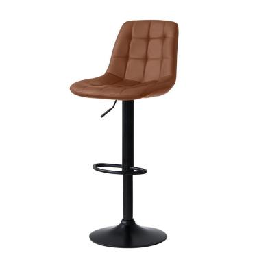 Imagem de Banqueta Alta Elegance Estofada Com Base Giratória E Regulagem De Altura - Marrom