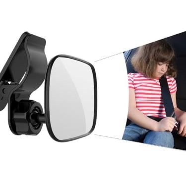 Imagem de UHANBUT Espelho retrovisor interior do carro, espelho retrovisor traseiro de 360° ajustável grande angular convexo com clipe, acessórios retrovisores de segurança de carro universais para visualização
