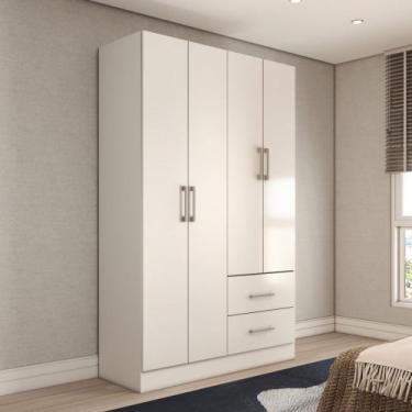 Imagem de Guarda-Roupa Solteiro Paraná 4 Portas 2 Gavetas Branco - Panorama Móve