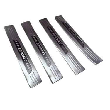 Imagem de 4 peças compatíveis com Lexus TX TX350 500h 550h + 2024 2025 para soleira de porta externa acessórios de aço inoxidável (prata)