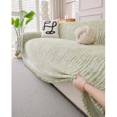 Imagem de Erke Cobertor de lençol para sofá, 3 lugares, tamanho pequeno, protetor de decoração de móveis em forma de L, lavável na máquina, capa de chenille para animais de estimação, cães e gatos
