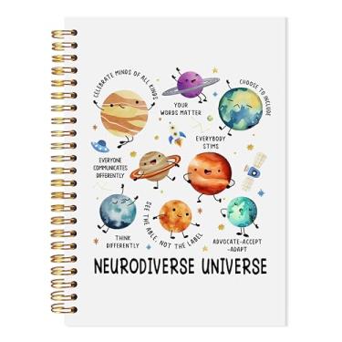 Imagem de LADOCK Caderno espiral de conscientização do autismo sobre neurodiversidade, diário inspirador de saúde mental para TDAH, suprimentos especiais para sala de aula de educação SPED, presentes para