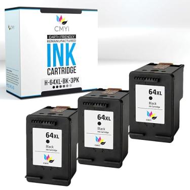 Imagem de CMYi Cartuchos de tinta de substituição para impressora 64XL preto para HP Envy 6255, 6258, 7120, 7130, 7132, 7155, 7158, 7164, 7800, 7820, 7830, 7855, 7858, 7200e, 7210s, 7220e, 7855, 7200e, 7210s