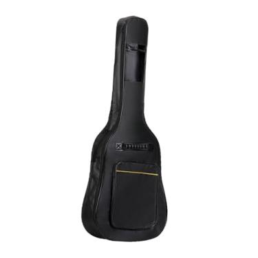 Imagem de simhoa Bolsa para violão acústico com acolchoamento, mochila de viagem à prova de poeira, portátil com alças de ombro, bolsa para violão, cabos e arquivos de, for 40inch 41inch