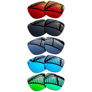 Imagem de MYCOURAG 4 pares de lentes de reposição para óculos de sol RayBan RW4012 Wayfarer (Gen 2) 53 mm - preto sólido + esmeralda + azul gelo + vermelho fogo + titânio
