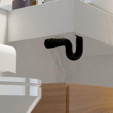 Imagem de Delflex, Sifão Sanfonado Flexível Preto Cozinha Pia Banheiro Tanque