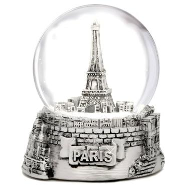 Imagem de Mini Globos de Neve da Torre Eiffel Silver Paris (6,3 cm de altura) Coleção de Globos de Neve de Paris
