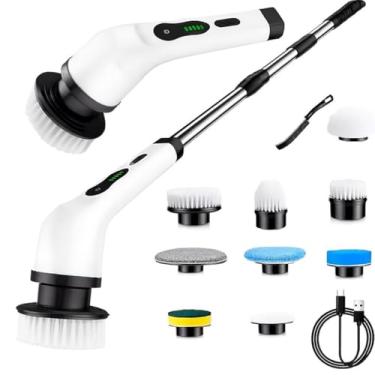Imagem de Escova de Limpeza 9 Em 1 ou 5 em 1 Recarregavél Elétrica Giratória Com Cabo Alongador(9 EM 1)