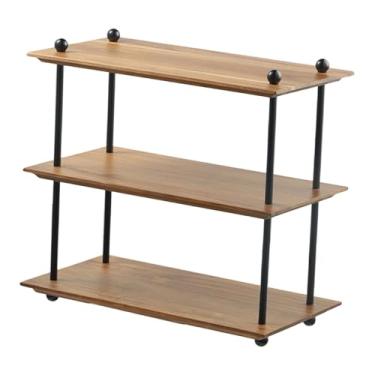 Imagem de Bothyi Organizador de mesa para materiais de escritório, prateleira de armazenamento versátil, suporte para copos e de banheiro. Ideal para uso, Madeira de 3 Camadas