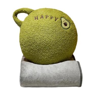 Imagem de Ioensy Xale Cobertor Travesseiro 2 em 1 com Mangas Ornamento Vestível com Cobertor Macio Pelúcia Brinquedo Travesseiro para Carro Hotel Fazenda, Verde