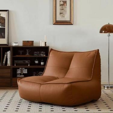 Imagem de Yadlan Sofá preguiçoso, poltrona reclinável de piso único, assento pequeno, espreguiçadeira, sofá para varanda do quarto, macio, confortável, respirável, pufe, ninho, cadeira para adultos e