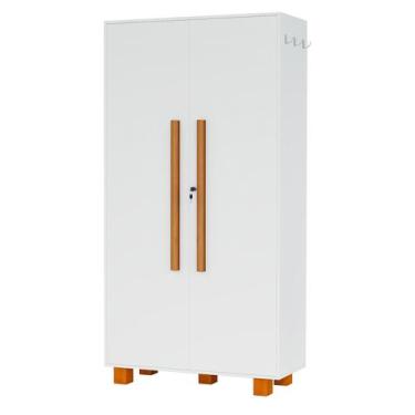 Imagem de Armário Multiuso 100% MDF 2 Portas c/ Chave Londres Branco - Carmolar,