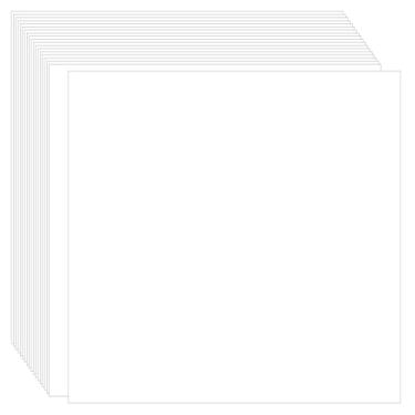 Imagem de Papel de arte para artesanato em cartolina branca, 100 folhas 30,5 x 30,5 cm, cartolina grossa, 40,8 kg/250 g/m², papel colorido, dupla face, sem dobra, para artesanato, faça você mesmo, convites