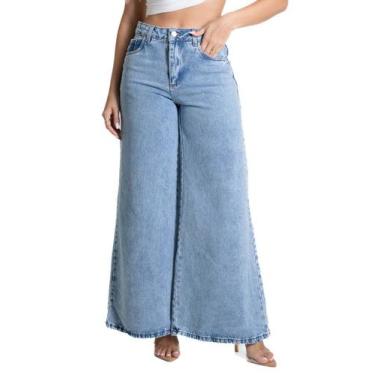 Imagem de Calça Jeans Sawary Super Wide Leg - 281553 - Azul medio 36, Azul, 36