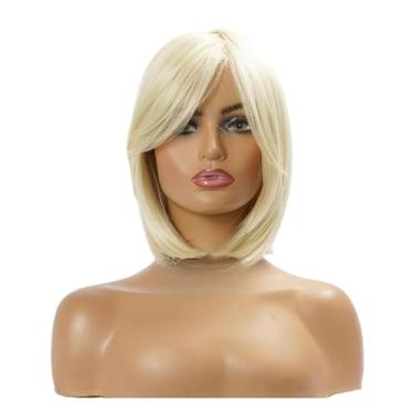 Imagem de Peruca Curta Com Franja Fibra Bio Organica Uso Diario (Loiro)