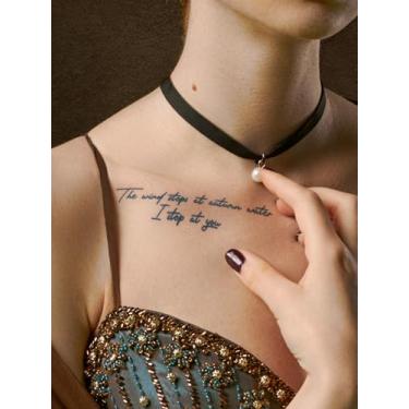 Imagem de Suco de ervas, semipermanente, simples, romântico, padrão de frase em inglês, tatuagens de linha fina, 7 a 14 dias, sem queda, não reflexivo, ombro, braço, perna, corpo traseiro, corpo, tatuagem, 1