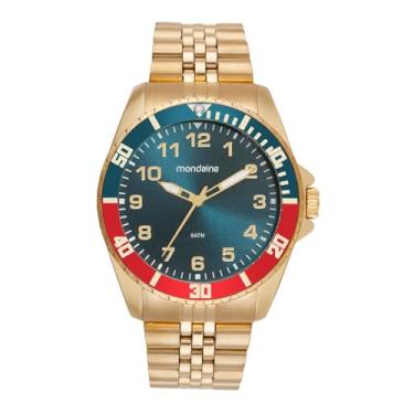 Imagem de Mondaine Relógio Masculino Dourado Aço Mostrador Azul Index