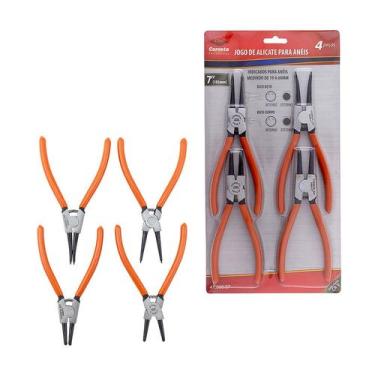 Imagem de Jogo de Alicates para Anéis Reparo Automotivo Mecânico - 4 Peças - Cor