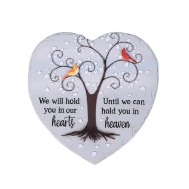 Imagem de Pedras de jardim de 25,4 cm, pedras comemorativas para entes queridos do lado de fora, placas memoriais para ambientes externos, em pedras de jardim de memória, presentes de memorial (cinza)