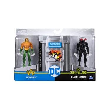 Imagem de 2 Bonecos de10Cm Aquaman e Black Manta - Dc Comics