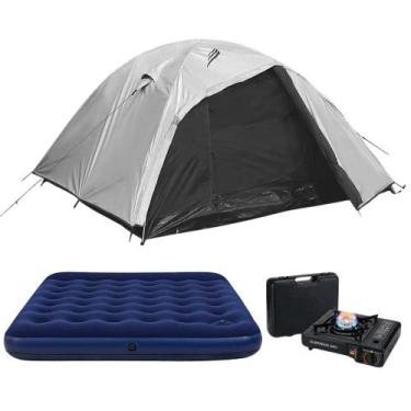 Imagem de Kit Camping Maxi Com Barraca 6 Pessoas Onix Blackout, Colchão Casal Bo
