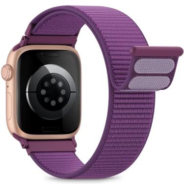 Imagem de Pulseira esportiva de nylon compatível com relógio Apple para mulheres e homens de 40 mm, 44 mm, 45 mm, 46 mm, 49 mm, 38 mm e 42 mm