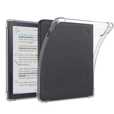 Imagem de RSAquar Capa transparente para Kobo Libra Color Case (Modelo: N428, versão 2024), capa traseira de silicone leve à prova de arranhões, transparente