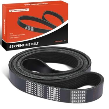 Imagem de A-Premium Correia de transmissão serpentina resistente compatível com Ford, IC Corporation e carros Peterbilt - F-150, F-250, F-150 Heritage, Expedition, E-150 E-250 Econoline, E-350 Super Duty e mais