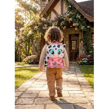 Imagem de Mochila de costas mini passeio e escolar Puket Vaca Branca