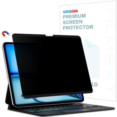 Imagem de FILMEXT Protetor de tela magnético de privacidade para iPad Air de 11 polegadas 2024/2025 (M2/M3, 6ª/7ª geração), filtro de luz azul antiespião removível, película de privacidade preta