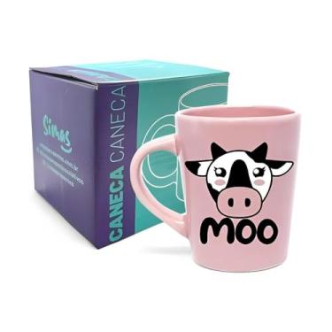 Imagem de Caneca de Porcelana 270ml Rosa – Moo Vaquinha